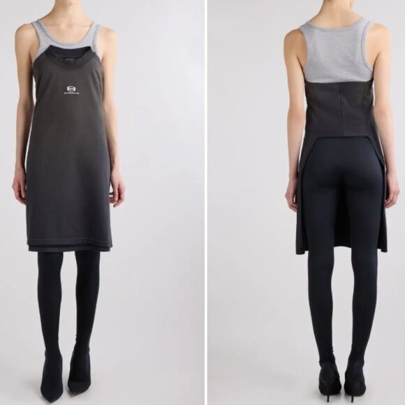 Balenciaga Patched T-shirt in Faded Black & White FWRD tank tunic - Picture 1 of 11